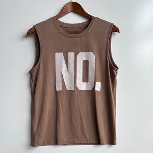 Light Brown Sleeveless Graphic Jacket Top